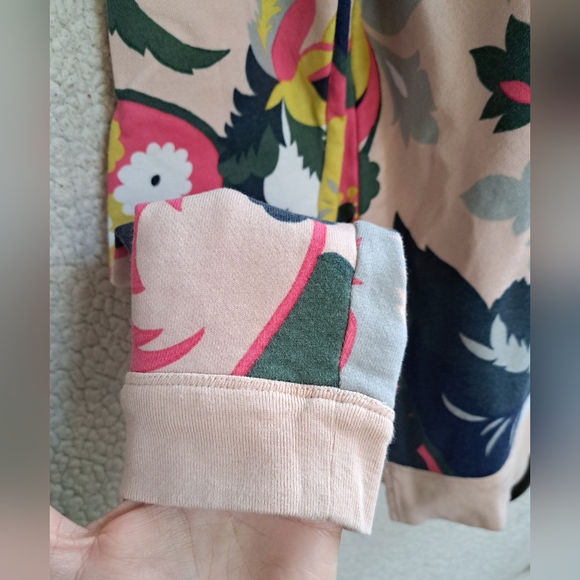 Women's Talbots Pink and Green Floral Abstract Design Pullover Sweater - Picture 4 of 10